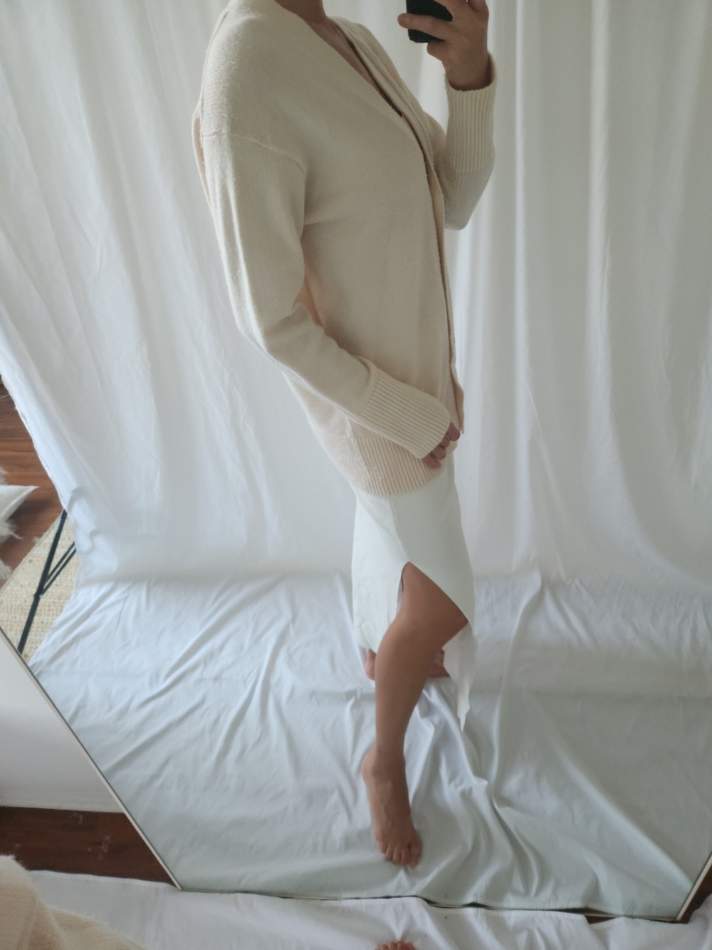 Vince Cream V-Neck Button Cardigan - Picture 3 of 10
